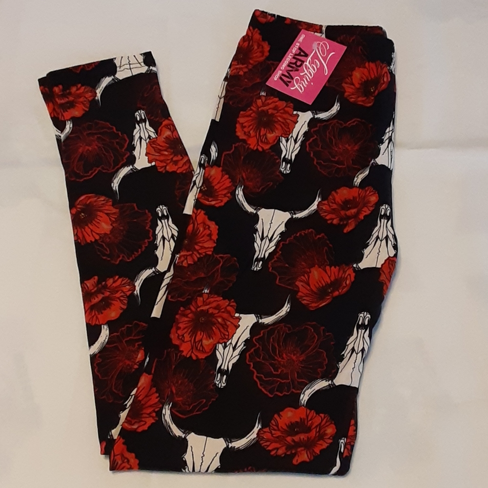 🆕️ Legging Army Cattle Skull & Roses🌹 Leggings